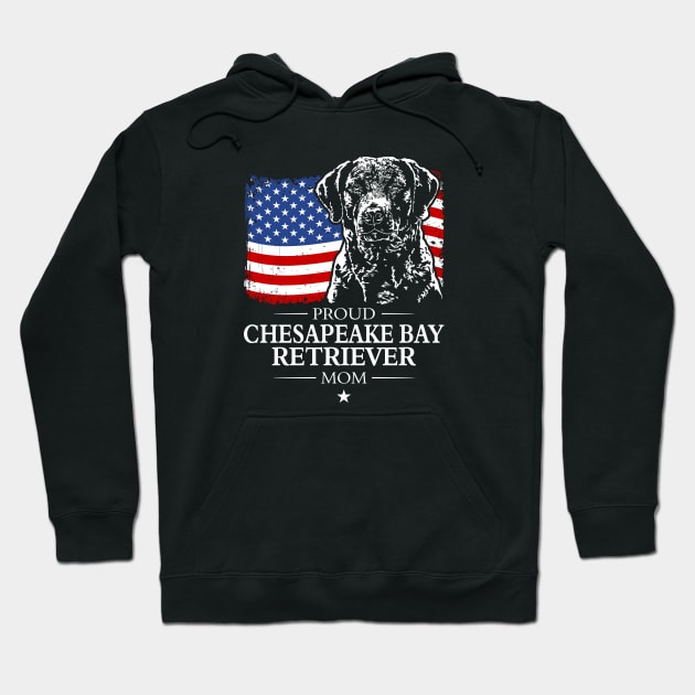 Proud Chesapeake Bay Retriever Mom American Flag patriotic dog Hoodie by wilsigns
